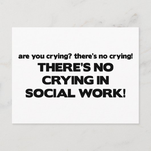 Geen sociaal werk briefkaart (Voorkant)