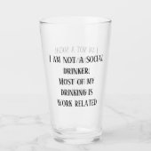 Geen sociale drinker Funny Pintbeker Glas (Voorkant)