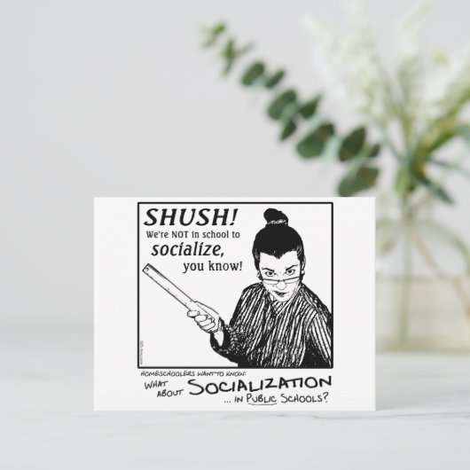 Geen socialisering! briefkaart (Staand voorkant)