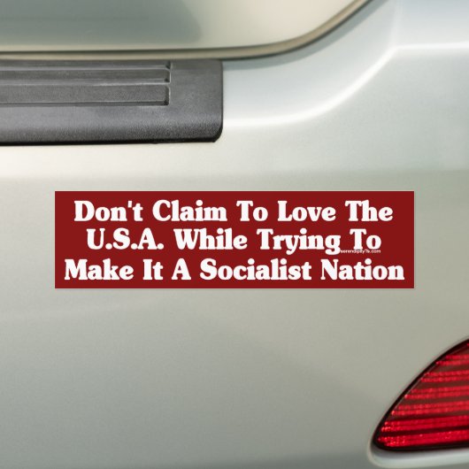 Geen socialisme! bumpersticker (Op auto)