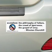 Geen socialisme - definitie van Winston Churchill Bumpersticker (Op auto)