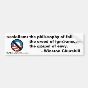 Geen socialisme - definitie van Winston Churchill Bumpersticker