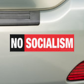 GEEN SOCIALISME! (ZWARTE/RODE) BUMPERSTICKER (Op auto)