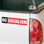 GEEN SOCIALISME! (ZWARTE/RODE) BUMPERSTICKER (Op Truck)