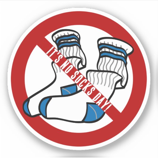 Geen Sokken dag Sticker (Voorkant)