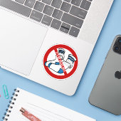 Geen Sokken dag Sticker (Laptop met iPhone)
