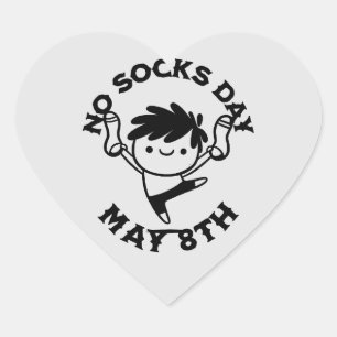 Geen Sokken dag viering Hart Sticker