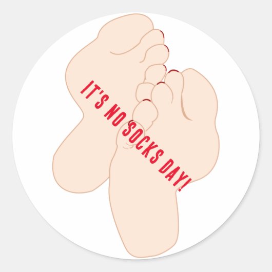 Geen Sokken Day Feet Ronde Sticker (Voorkant)