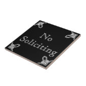 Geen solicatie - Spaans wit op zwarte Tegel Tegeltje (Zijkant)