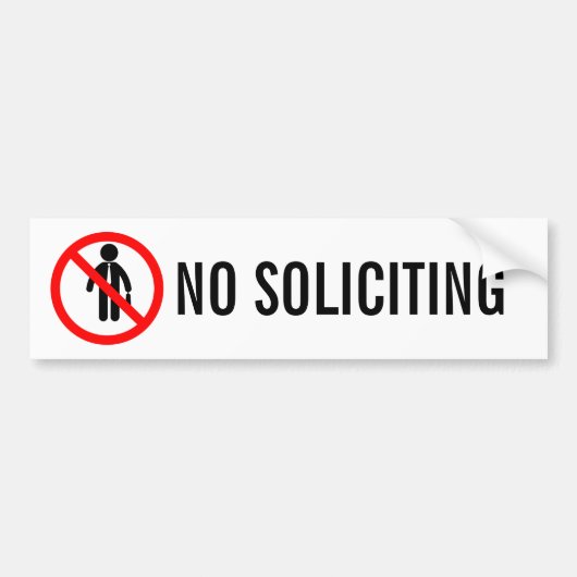 GEEN SOLICITING BUMPERSTICKER (Voorkant)