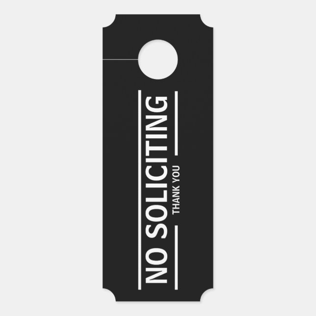 GEEN SOLICITING DEURHANGER (Voorkant)
