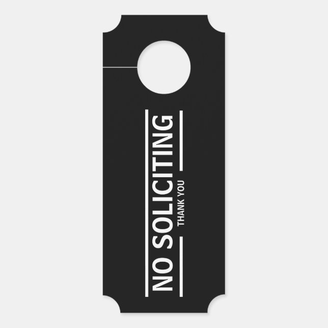 GEEN SOLICITING DEURHANGER (Voorkant)