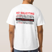 GEEN SOLICITING T-SHIRT (Achterkant)