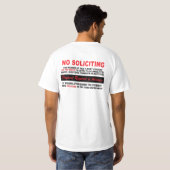 GEEN SOLICITING T-SHIRT (Achterkant volledig)