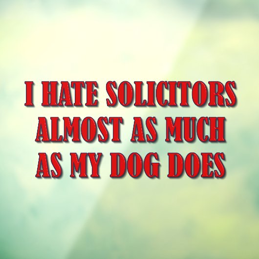 Geen solicitors raamsticker (Vel 3)