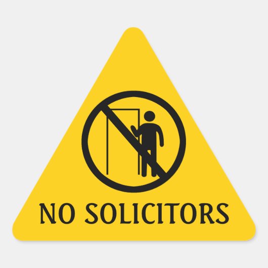 Geen solicitors Stickers, gele driehoek waarschuwi Sticker (Voorkant)