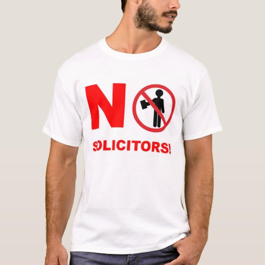 Geen solicitors! t-shirt (Voorkant)