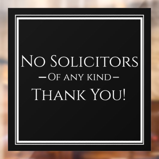 Geen solicitors teken - Klein bedrijfsklaar venste Raamsticker (Vel 2)