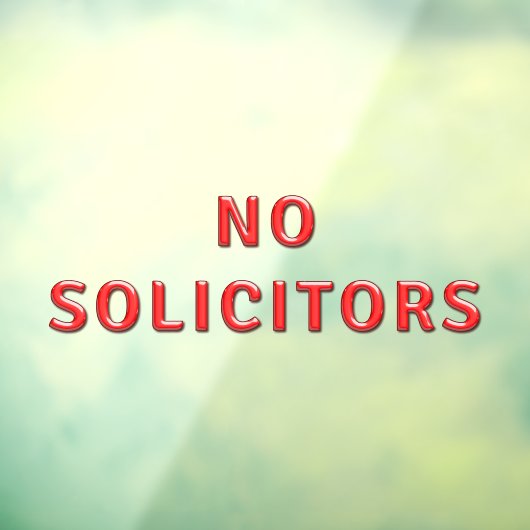 Geen solicitors Window Cling Raamsticker (Vel 3)