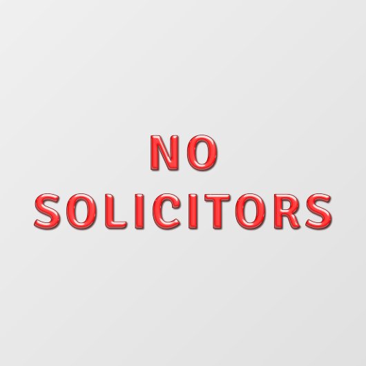 Geen solicitors Window Cling Raamsticker (Vel)