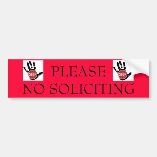 GEEN SOLICITSSTICKER BUMPERSTICKER (Voorkant)