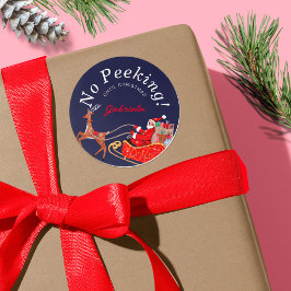 Geen Spieken Vintage Kerstman slee Ronde Sticker