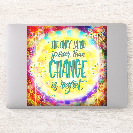 Geen spijt Boho bloemige kleurrijke bloemen Sticker (Computer)