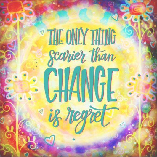 Geen spijt Boho bloemige kleurrijke bloemen Sticker (Voorkant)