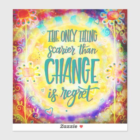 Geen spijt Boho bloemige kleurrijke bloemen Sticker (Vel)