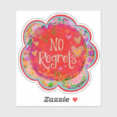 Geen spijt Leuk Rood Bloemen Inspiratie Sticker (Vel)