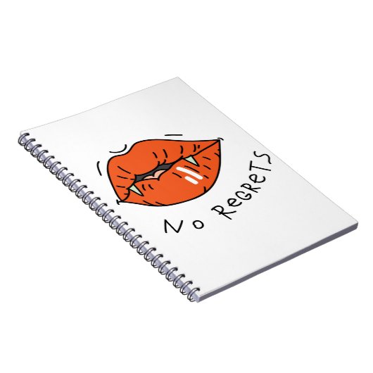 Geen spijt Red Lips Anti-Valentijn Notitieboek (Rechterzijde)