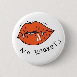 Geen spijt Red Lips Anti-Valentijn Ronde Button 5,7 Cm