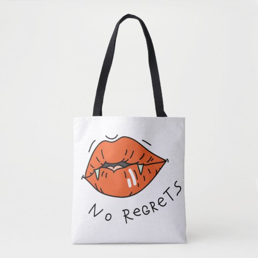 Geen spijt Red Lips Anti-Valentijn Tote Bag (Voorkant)