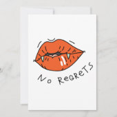 Geen spijt Red Lips Valentijn Kaart (Voorkant)