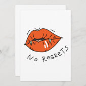 Geen spijt Red Lips Valentijn Kaart (Voorkant / Achterkant)