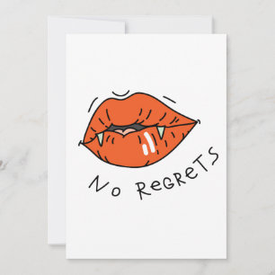 Geen spijt Red Lips Valentijn Kaart