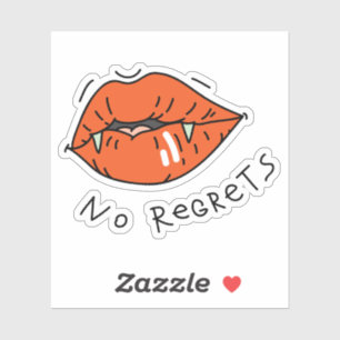 Geen spijt Red Lips Valentijn Sticker