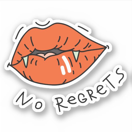 Geen spijt Red Lips Valentijn Sticker (Voorkant)