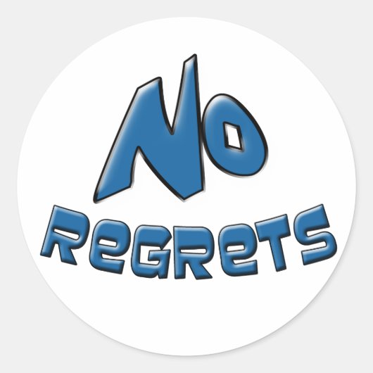 Geen spijt ronde sticker (Voorkant)