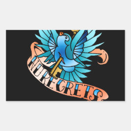 Geen spijt van vogel rechthoekige sticker