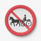 Geen spoor van paardenstaarten en verkeersbuggy papieren bordje (Voorkant)