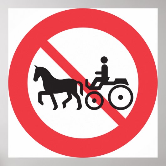 Geen spoor van paardenstaarten en verkeersbuggy poster (Voorkant)