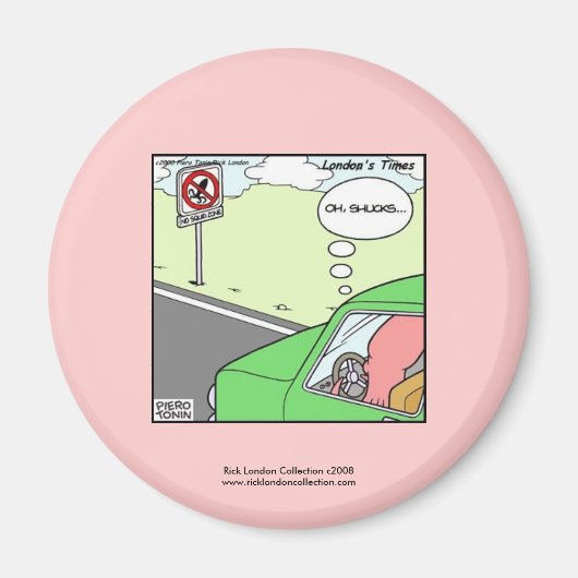 Geen Squid Zone Grappige Cartoon Magneet (Voorkant)