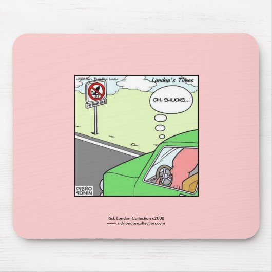 Geen Squid Zone Grappige Cartoon Muismat (Voorkant)