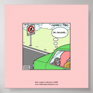 Geen Squid Zone Grappige Cartoon Poster