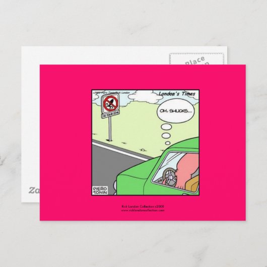 Geen Squid Zone Hilarious Cartoon Briefkaart (Voorkant / Achterkant)