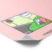 Geen Squid Zone Hilarious Cartoon Poster (Hoek)