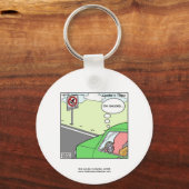 Geen Squid Zone Hilarious Cartoon Sleutelhanger (Voorkant)