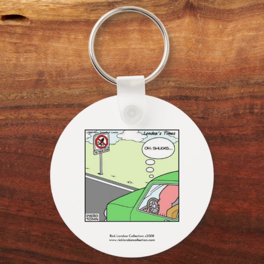 Geen Squid Zone Hilarious Cartoon Sleutelhanger (Voorkant)