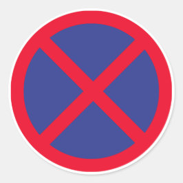 Geen staand of parkeerteken Classic ronde Stickers